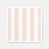 Pastel Zalm roze en wit gestreept Servet (Voorkant)