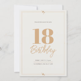 Pastel zand beige elegante 18'th verjaardag kaart