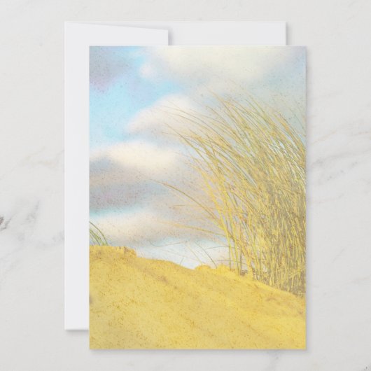 ** Pastel zand duin strand gras bruiloft Kaart (Achterkant)