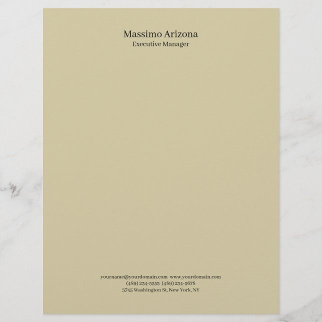 Pastel Zand Eenvoudig Professioneel Modern Minimal Briefhoofd (Voorkant)