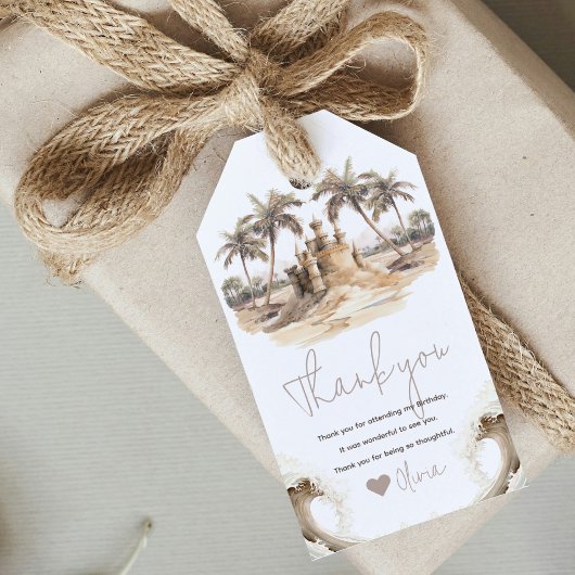 Pastel Zand Elegant Beach Party Custom Cadeaulabel