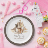 Pastel Zand Elegant Beach Party Gepersonaliseerd Papieren Bordje (Feest)
