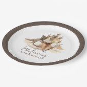 Pastel Zand Elegant Beach Party Gepersonaliseerd Papieren Bordje (Gekanteld)