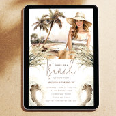 Pastel Zand Verjaardag Beach Party Kaart