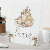 Pastel Zand Verjaardag Strand Tafel Teken Reclamebord Met Voetstuk (Insitu)