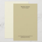 Pastel Zand Vlakke Professionele Moderne Minimails Briefpapier (Voorkant / Achterkant)