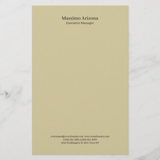 Pastel Zand Vlakke Professionele Moderne Minimails Briefpapier (Voorkant)