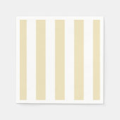 Pastel zandgeel en wit gestreept servet (Voorkant)