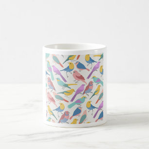Pastel Zangvogels Patroon Mooie Waterverf Vogels Koffiemok