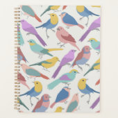 Pastel Zangvogels Patroon Mooie Waterverf Vogels Planner (Voorkant)