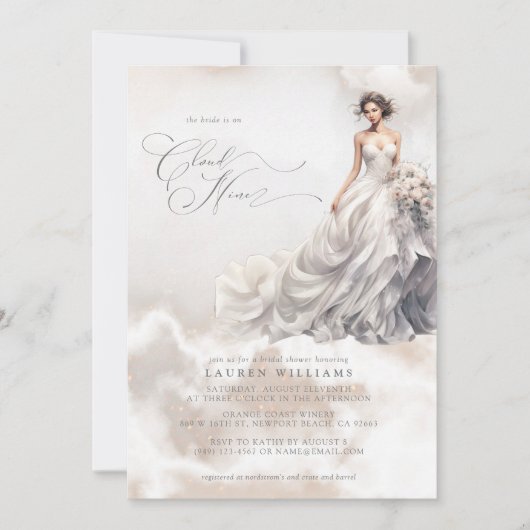 Pastel Ze is op Cloud Nine Dreamy Vrijgezellenfees Kaart (Voorkant)