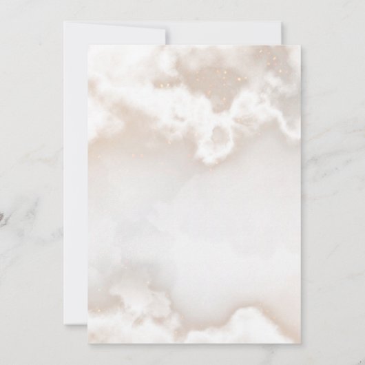 Pastel Ze is op Cloud Nine Dreamy Vrijgezellenfees Kaart (Achterkant)