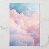 Pastel Ze is op Cloud Nine Vrijgezellenfeest Folie Uitnodiging (Achterkant)