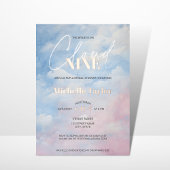 Pastel Ze is op Cloud Nine Vrijgezellenfeest Folie Uitnodiging