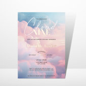 Pastel Ze is op Cloud Nine Vrijgezellenfeest Folie Uitnodiging