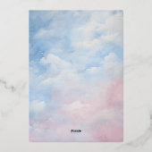 Pastel Ze is op Cloud Nine Vrijgezellenfeest Folie Uitnodiging (Achterkant)