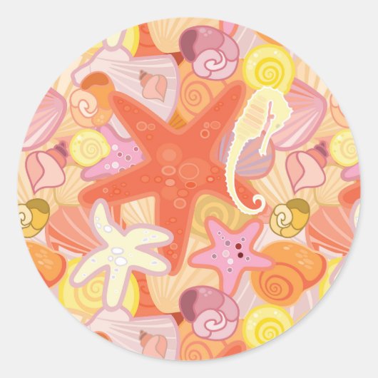 Pastel Zee Creatinepatroon Ronde Sticker (Voorkant)