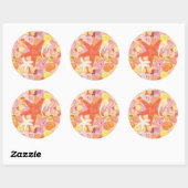 Pastel Zee Creatinepatroon Ronde Sticker (Vel)