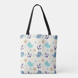 Pastel Zee Creatures - Schattigee Oceaan Dierenpat Tote Bag