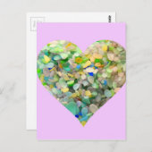 Pastel Zee glas hars in roze Briefkaart (Voorkant / Achterkant)
