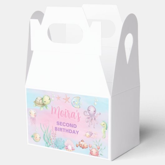 Pastel zee oceaan leven meisje verjaardagsgunst do bedankdoosjes (Geopend)