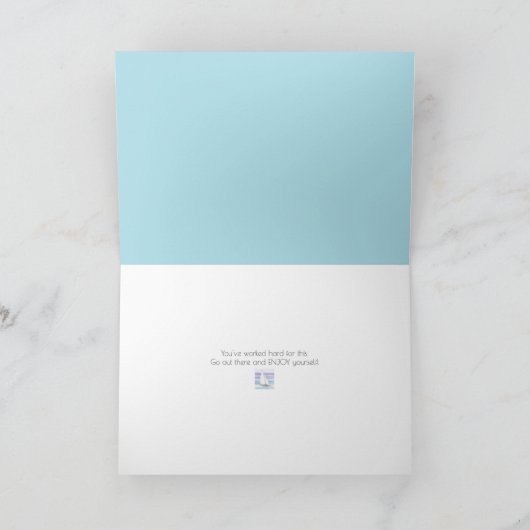 Pastel Zee & Zeilboot Happy Retirement Kaart (Binnen)