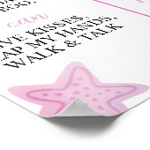 Pastel Zeemeermin 1e Verjaardag Mijlpaal teken Poster (Hoek)