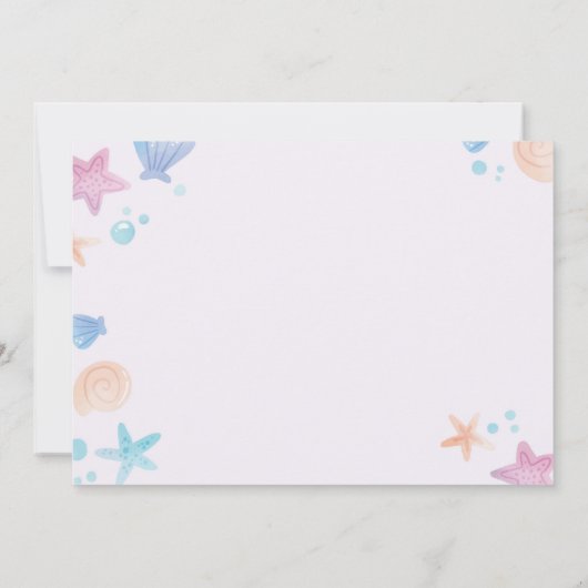 Pastel Zeemeermin 1e Verjaardag uitnodiging (Achterkant)
