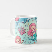 Pastel Zeemeermin Dolfijn Cute Mok (Voorkant links)