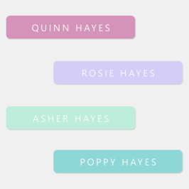 Pastel Zeemeermin Kleuren Naam Labels