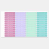 Pastel Zeemeermin Kleuren Naam Labels (Vel)