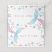 Pastel Zeemeermin Meisje Verjaardag Plaats Kaart Plaatskaartje (Buitenkant ongevouwen)