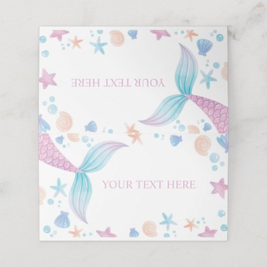 Pastel Zeemeermin Meisje Verjaardag Plaats Kaart Plaatskaartje (Buitenkant ongevouwen)