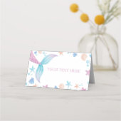 Pastel Zeemeermin Meisje Verjaardag Plaats Kaart Plaatskaartje (Voorkant)
