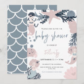 Pastel Zeemeermin Onder het Zee Baby shower Kaart (Voorkant / Achterkant)