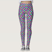 Pastel Zeemeermin Schubben Leggings (Voorkant)