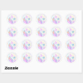 Pastel zeemeermin verjaardagsfeest Dank u Stickers (Vel)