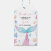 Pastel Zeemeermin Verjaardagsfeestje Dank u Label Cadeaulabel (Voorkant)