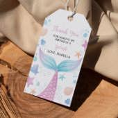 Pastel Zeemeermin Verjaardagsfeestje Dank u Label Cadeaulabel