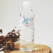 Pastel Zeemeermin Verjaardagsfeestje Waterfles Lab Waterfles Etiket