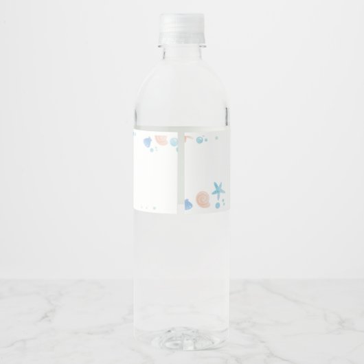 Pastel Zeemeermin Verjaardagsfeestje Waterfles Sti Waterfles Etiket (Achterkant)