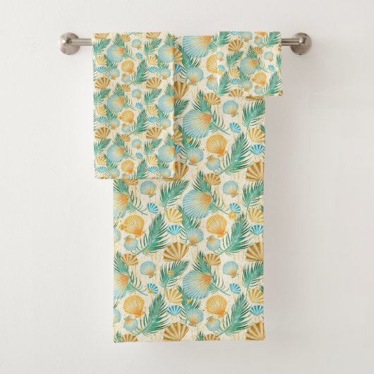 Pastel Zeeschelpen Bad Handdoek Set (Insitu)