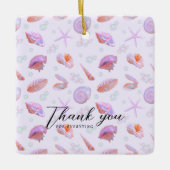 Pastel Zeeschelpenpatroon met Aangepaste Tekst Keramisch Ornament (Voorkant)