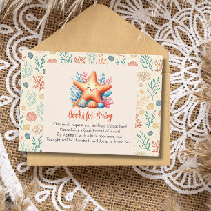 Pastel Zeester Babyshower Boeken Voor Baby Informatiekaartje