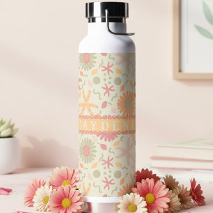 Pastel Zeester En Bloemen Waterfles