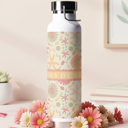 Pastel Zeester En Bloemen Waterfles