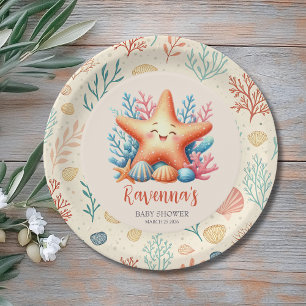 Pastel Zeester Kerstster Met Eigen Naam Baby Borre Papieren Bordje