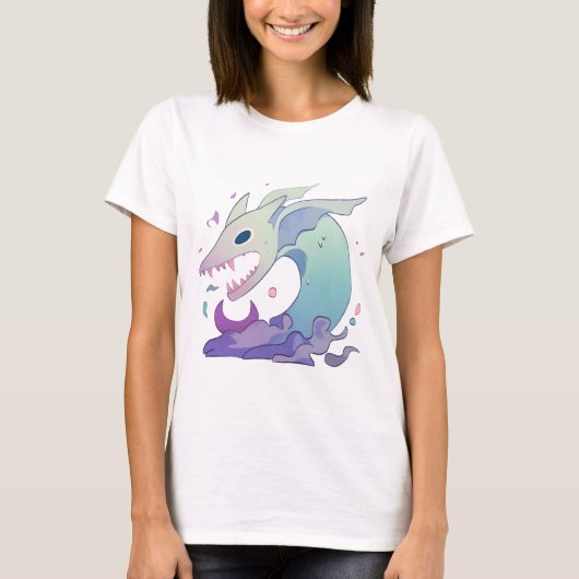Pastel Zeewezen Illustratie T-shirt (Voorkant)