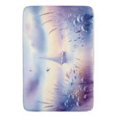 Pastel Zeilboot Kust Droomlandschap Badmat (Voorkant Verticaal)