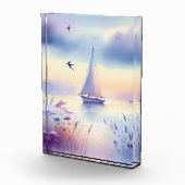 Pastel Zeilboot Kust Droomlandschap Fotoblokken (Rechts)